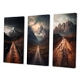 thumbnail image 3 of Designart "Endless Roads Through Misty Snowy Mountains V" Meadow Wall Art Set Of 3 - Traditional Brown Gallery Set For Office Decor, 3 of 6