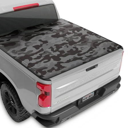 Camo Tonneau Cover Soft Roll-up Truck Bed Protector for Chevrolet Chevy Silverado 1500 2019-2025 and GMC Sierra 1500 19-25 Short Bed 5.8 ft
