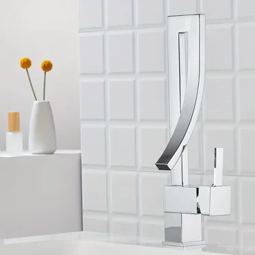 Chrome Waterfall Vanity Faucet Single Handle Bathroom Sink Basin Faucet 1 Hole