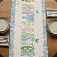 thumbnail image 5 of Table Runners 70 Inches Long Dress Scarves, Happy Easter Farmhouse Coffee/Dining/Kitchen Table Decor, Holiday Table Runner, Spring Truck Bunny Butterfly Blue Plaid 13x70 Inch, 5 of 9