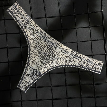 

Hunpta Seamless Underwear For Women Soft Stretch Low Waist Bikini Panties Breathable Sexy Thong Leopard Print