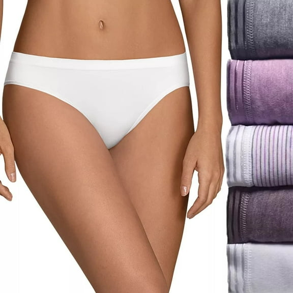 Fruit of the Loom Women's Bikinis Signature 6-pack Ultra Soft Panties Cotton Blend