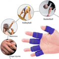thumbnail image 2 of 10pcs For Sports Relieving Pain Breathable Elastic Finger Sleeves Brace Finger Protector, 2 of 5