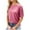 Pink, variant on Luxalzxs Summer Tops for Women 2024 Fashion Solid Color Casual T-Shirt Short Sleeve Round Neck Button Blouse Tops