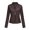 Coffee, variant on Women Stand Collar Zipper Faux PU Leather Cropped Jacket Side Pocket Long Sleeve Motorcycle Layering Coat 1PC XS-XXL Plus Size Friendly