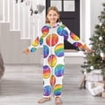 thumbnail image 6 of Rainbow Baseball White Background Pattern One Piece Pajamas Soft Jumpsuit Cozy Sleep and Play Romper Zipper and Pockets 13-14Y, 6 of 8