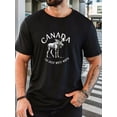 thumbnail image 1 of T-Shirt Unisexe d'Été à Col Rond avec Graphique d'Orignal Canadien pour l'Extérieur V268, jusqu'à la Taille 5TG, 1 of 4