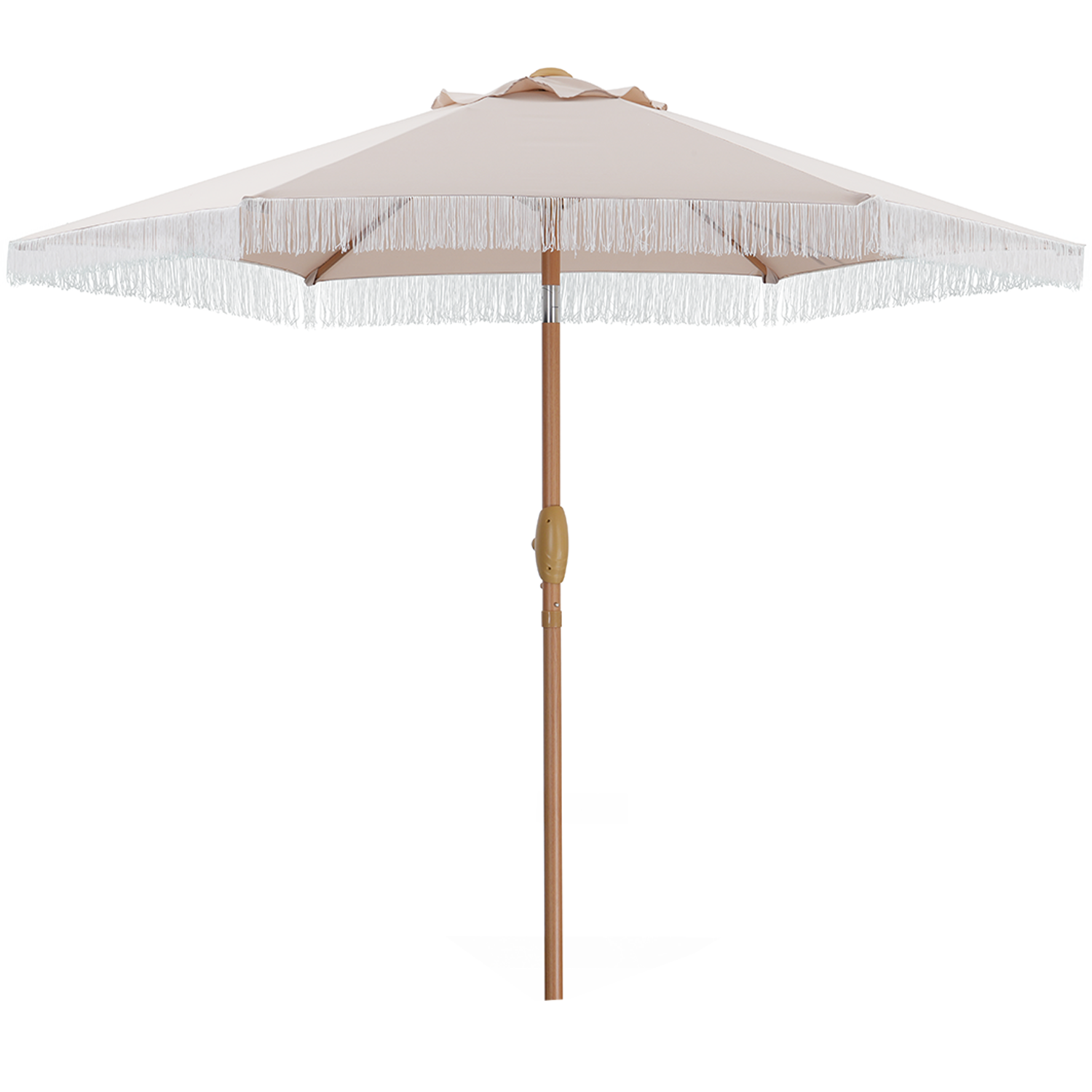 Autlaycil 7.5 Ft Patio Umbrella With Fringe, Beige photo 4