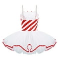 thumbnail image 3 of TTAO Girls Candy Cane Bowknot Ballet Tutu Dress Figure Ice Skating Leotard Dress Mrs Santa Christmas Clothes Red 10, 3 of 7