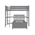 thumbnail image 4 of Max & Lily Solid Wood L-Shaped Bunk Bed Twin over Twin for Kids, Grey, 4 of 10