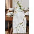 thumbnail image 2 of Table Runner Dresser Scarf 18 x 72 Inch Grey Gold Marble Gold Lines Abstract Art Modern Table Runners Non-Slip Heat Resistant Kitchen Dining Table Decor for Indoor Outdoor Home Party Decoration, 2 of 7