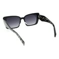 thumbnail image 4 of Womens Contemporary Mod Design Metal Rim Rectangle Cat Eye Sunglasses Black Slate Tortoise - Smoke, 4 of 4