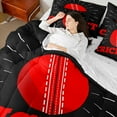thumbnail image 4 of Castle Fairy Teens Red Cricket 7pcs Bedding Comforter Set,Sport Gamer Queen Bedding Sets Super Cozy,Ball Game Queen Sheet Sets,Luxury Bedroom Decor, 4 of 8