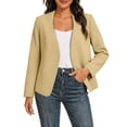 thumbnail image 2 of IUYRTFE Women's Collarless Open Front Blazer Long Sleeve Casual Workwear Jacket Solid Color, 2 of 9