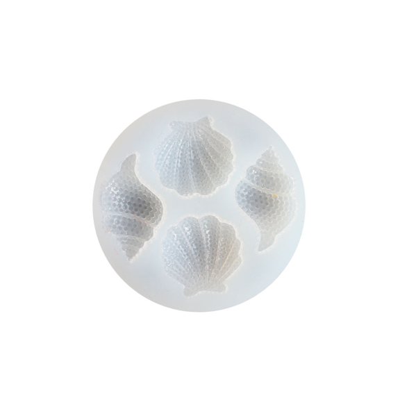 Matsuzay Molde de epoxi de espejo de concha de concha, simulación abrasiva de silicona para decoración de pasteles, manualidades DIY, molde de Type3 NO3