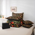 thumbnail image 6 of Homewish Watercolor Botanical Mushroom 7-Piece King Bedding,Boho Fungus Plant King Bed in a Bag,Black Reversible, 6 of 8
