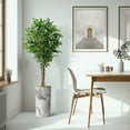 thumbnail image 5 of Artificial Tree in Gray Marble Effect Planter, Fake Ficus Silk Tree for Indoor and Outdoor Home Decoration - 75" Overall Tall (Plant Pot Plus Tree), 5 of 5
