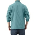 thumbnail image 4 of Domuza Lightweight Jacket Men Packable Stand Up Collar Windbreaker Waterproof Dustproof Windproof Full Zip Hiking Jacket Outdoor Coat with Pocket Light Blue M, 4 of 7