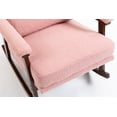 thumbnail image 4 of S-HOME Rocking Chair with Wood Frame and Upholstered Seat Ideal for Living Rooms and Sunrooms，Light Pink, 4 of 10