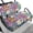 Colorful Floral Pattern, variant on Pzuqiu Distressed American Flag 2-Piece Golf Cart Seat Covers - Breathable Washable Universal Fit for Most 2-Seater Golf Carts