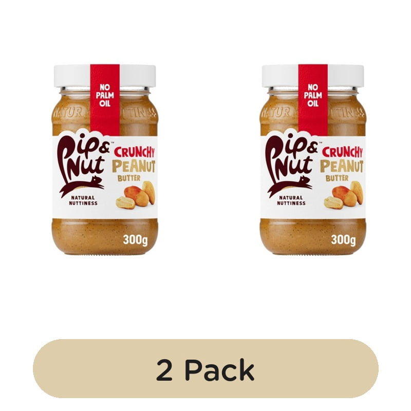 Pip & Nut Crunchy Peanut Butter 300g, British Import (Pack of 2)
