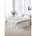 thumbnail image 6 of Teal Beige Brown Flat Sheets Only Queen Size, Soft Breathable Bed Top Sheets for Mattress, Modern Oil Painting Striped Abstract Art Luxury Bedding Flat Sheets for Home Hotel Bedroom Bed Protection, 6 of 9