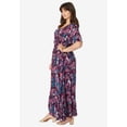 thumbnail image 2 of Roaman's Women's Plus Size Hand-Crinkled Flutter-Sleeve Maxi Dress, 2 of 4