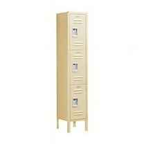 Salsbury Industries 63158TN-U Standard Metal Locker - Triple Tier - 1 Wide - 5 Feet High - 18 Inches Deep - Tan - Unassembled