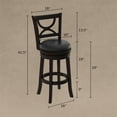 thumbnail image 4 of Lavish Home Faux Leather High-Back Counter-Height Swivel Bar Stool (Black), 4 of 8