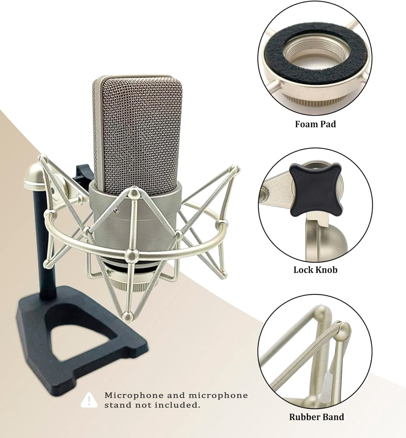 103 Shock Mount - Microphone Mount Compatible for 103 M147 Condenser Mic by ,Silver suitable for daily singing, voice-over