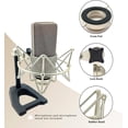 thumbnail image 2 of 103 Shock Mount - Soporte para micrófono compatible con micrófono de condensador 103 M147 de , plateado adecuado para canto diario y locución, 2 of 5
