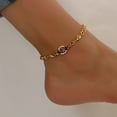 thumbnail image 2 of Kaash Customs 14k Gold Plated Anklet Bracelet with Adjustable Size For Women's Crown Anklet Gif For Her Fashion Jewelry Holiday Gifts, 2 of 2