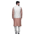 thumbnail image 3 of Atasi Ensemble Kurta Pyjama Imprimé Veste Col Mandarin Chemise Ethnique Traditionnelle, 3 of 5