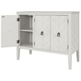 thumbnail image 6 of Bellemave Buffet Cabinet with Storage, 3 Door Sideboard with Adjustable Shelves, Wooden Console Table Cabinets, Coffee Bar Cabinet for Kitchen, Dining Room, Living Room, Entryway (Cream White), 6 of 13