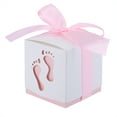 thumbnail image 1 of Caja de regalo de boda, caja de dulces de boda con huella de bebé linda de 50 piezas Logre más, 1 of 9