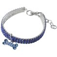 thumbnail image 2 of Collier pour Animaux, Élastique, Strass, Strass, pour Petits Chiens - Bleu, m, 2 of 7