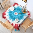 thumbnail image 2 of Red Blue Tie Dye Spiral Square Tablecloth,Waterproof Square Table Cover,Wipeable Spillproof Washable Table Cover for Home Kitchen Party Decor 60"x60"(152x152cm), 2 of 6