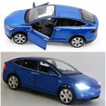 thumbnail image 4 of Coche Tesla modelo X90 fundido a escala 1:32 de metal con cierre retráctil, 4 of 5