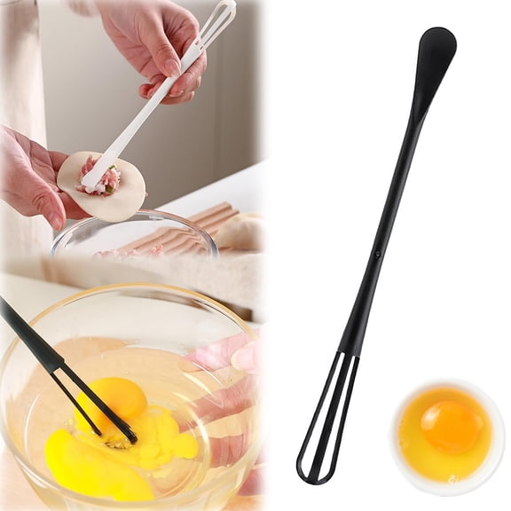 Clearance Egg Beater under $5 2 In 1 Multifunctional Egg Beater With Seasoning Spoon Double Head Plastic Whisks Handheld Whisk Eggs Tools Eggs Mixer Mixing Utensil Kitchen Accessories For Mixing