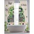 thumbnail image 5 of Saint Patrick's Day Sheer Curtains 96 Inch Length 2 Panels Set Window Treatments, Green Truck Leaves Floral Farmhouse Rod Pocket Semi Curtains for Living Room/Bedroom/Kitchen Décor, 104"W x 96"L, 5 of 7