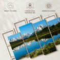 thumbnail image 6 of Elephant Stock Grand Teton Lake Reflections Wall Art - Horizontal Multi Panel Canvas - Living Room Wall Decor - Nature Multi Panel - Green And White Decor - 75" x 48", 6 of 8