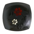 thumbnail image 2 of Hometrends Evening Blossom 4 Piece 8 Inch Square Stoneware Salad Plate Set in Black, 2 of 4