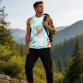 thumbnail image 4 of GrmtClth Mens Beach Sleeveless Tank Top Mens Tropical Summer Tank Cute Palm Crayfish Lobster Citrus Loose Fit Tropical Outdoor Tank Tee Clothes Decorated With Subtle Ocean Motifs White S, 4 of 6