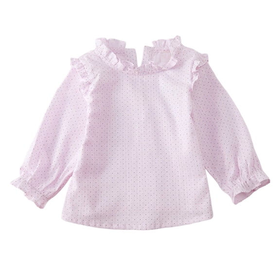 Girls Lace Blouse Girl Shirt Floral Embroidery Ruffle Sleeve Top Toddler Girls Cute Casual Tunic Tee Clothes