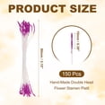 thumbnail image 2 of Uxcell 10mm Double Heads Flower Stamen, 150 Pcs Artificial Flower Pistil Matt for DIY Christmas Decoration, Dark Purple, 2 of 6