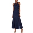 thumbnail image 1 of Vestido de noche con purpurina para mujer, azul, 4, 1 of 1