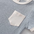 thumbnail image 5 of StylesILove Baby Boys Girls Contrast Binding Solid Top & Shorts 2pcs Unisex Toddler Ribbed Short Sleeve Cotton Summer Outfit (Grey, 24 Months), 5 of 8
