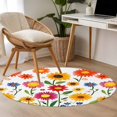 thumbnail image 4 of Round Rugs 4Ft, Sunflower Round Area Rug Washable Indoor Throw Carpet, Spring Floral Summer Botanical Colorful Soft Non Slip Circle Rug for Kitchen Nursery Room Home Decor Aesthetic, 4 of 8
