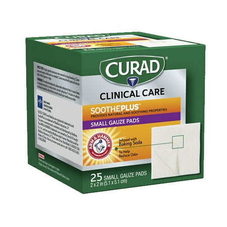 Medline Small Gauze Pads Soothe Plus 25-Piece 2"x2" Assorted CUR202225AH