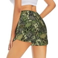 thumbnail image 3 of Goofa Green Skulls Printed Women 2 in 1 Running Shorts,Quick Dry Athletic Workout Shorts,High Waisted Athletic Shorts with Liner Pockets-Medium, 3 of 9